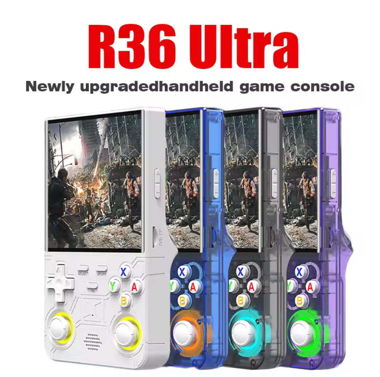 R36S Retro Handheld Video Game Console Linux System 3.5-inch IPS Screen Portable Handheld Video Player 64GB 15000 Games