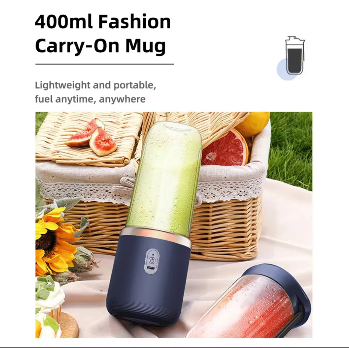 6 Blades Electric Juicer Cup 2 Cups For Travel Portable Juicer Mixer Usb Charge Fresh Fruit Juice Personal Blender Smoothie